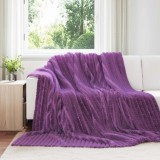 vidaXL Pătura de aruncat Violet 270 x 240 cm Molton 42016860