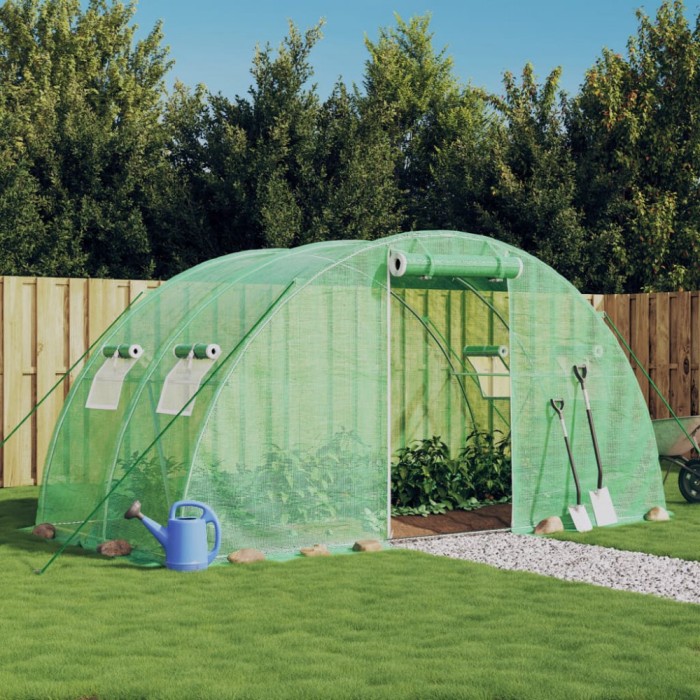 vidaXL Seră cu cadru din oțel, verde, 8 m&sup2;, 4x2x2 m