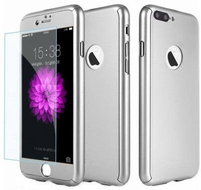 Husa Full Cover (fata + spate + folie sticla) pentru iPhone 7 Plus, Silver foto