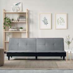 Canapea extensibilă, gri deschis, material textil foto
