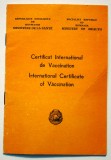 O.096 ROMANIA RSR CERTIFICAT INTERNATIONAL DE VACCINATION VACCINARE VACCIN