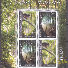 ROMANIA 2011 LP 1899 a EUROPA CEPT paduri flora fauna bloc de 4, (2 serii) MNH