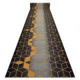 Traversa anti-alunecare HEKSAGON Hexagon negru / aur, 100 cm, Dreptunghi, Poliamida