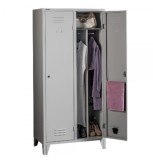 VESTIAR METALIC CU PICIOARE SI 2 USI P2FF compartimentat 800x500x1800 mm (LxlxH), FIRST