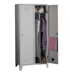 VESTIAR METALIC CU PICIOARE SI 2 USI P2FF compartimentat 800x500x1800 mm (LxlxH), FIRST