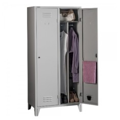 VESTIAR METALIC CU PICIOARE SI 2 USI P2FF compartimentat 800x500x1800 mm (LxlxH), FIRST