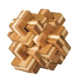 Joc logic IQ 3D din bambus Puzzle Ananas, Fridolin, +8 ani