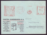 1934 Romania, Plic francatura mecanica publicitara Cartea Romaneasca, tipografie