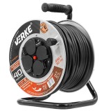 Rola, tambur prelungitor, cablu cu cadru metalic 40 metri, 3 x 2,5 mm Verke