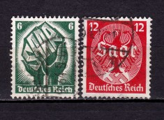 ✅ (S42) Germania Reich 1934 &amp;quot;Referendum - alipirea Saar &amp;quot; serie completa Michel 544/545, stampilate foto
