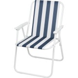 Scaun pliabil gradina, camping, pescuit, model dungi, albastru, alb, 53x55x73 cm, Strend Pro