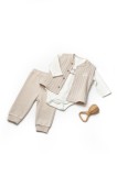 Cumpara ieftin Set 3 piese: body, pantaloni si vestuta TeddyBear, BabyCosy, 100% bumbac (Marime: 6-9 luni)