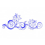Sticker decorativ Flori, Albastru, 85 cm, 1161ST-9