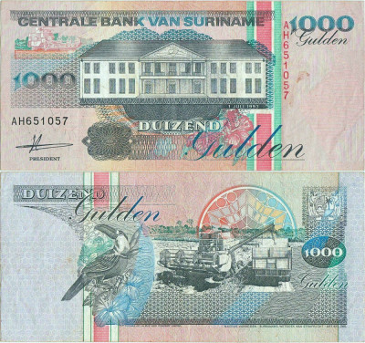 1993 ( 1 VII ) , 1,000 gulden ( P-141a ) - Surinam foto