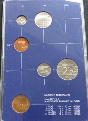 Olanda 5 10 25 centi 1 2 1/2 guldeni 1986 foto