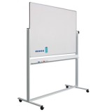 Tabla alba magnetica, dubla fata, rotativa, 100 x 200 cm, pe stand mobil, profil aluminiu RC, SMIT, Smit Visual Supplies