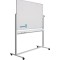 Tabla alba magnetica, dubla fata, rotativa, 100 x 180 cm, pe stand mobil, profil aluminiu RC, SMIT