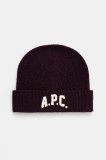 A.P.C. căciulă de l&acirc;nă bonnet axel culoarea violet, WVBDK.M25111