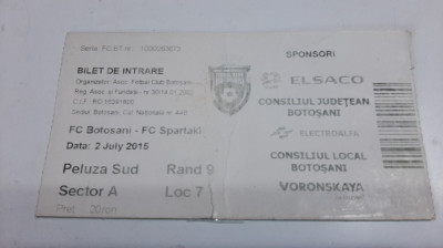 Bilet FC Botosani -SPARTAKI FK foto