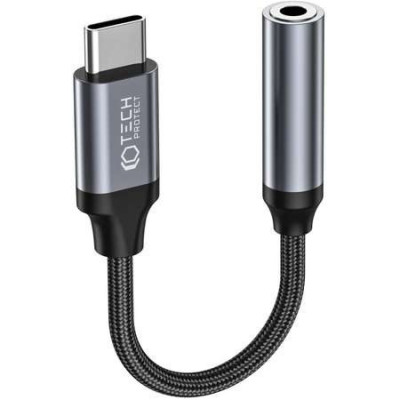 Adaptor TECH-PROTECT UltraBoost tata USB-C la mama jack 3.5 mm, Negru foto