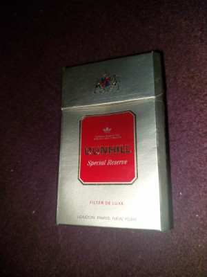 Reclama veche,PACHET vechi TIGARI&amp;quot;DUNHILL&amp;quot;Special Reserve-cartonat-gol-London foto