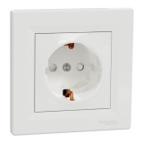 Priza simpla schuko cu protectie copii Schneider Asfora alb EPH2900221