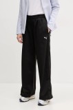 Puma pantaloni de trening femei, culoarea negru, neted, 629804