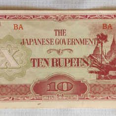 Myanmar / Birmania - 10 Rupees (emisă sub ocupația japoneză 1942-1944)