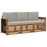 vidaXL Seturi de canapele cu pernă 3 pcs Lemn Solid de Acacia 3383962