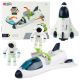 Set jucarie interactiva nava spatiala cu astronauti si vehicul, efecte luminoase si sonore, 26 x 20.,5 x 10 cm, Lean 27537