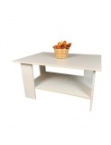 Masa cafea Turing, PAL Melaminat, cu raft depozitare, 87x60x43cm, alb