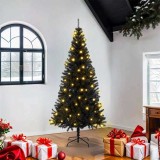 vidaXL Brazi artificiali de Crăciun Negru 180 cm PVC