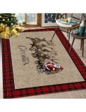 Covor de Craciun cu Merry Christmas si Mos Craciun in sania cu reni 120x180cm, Home