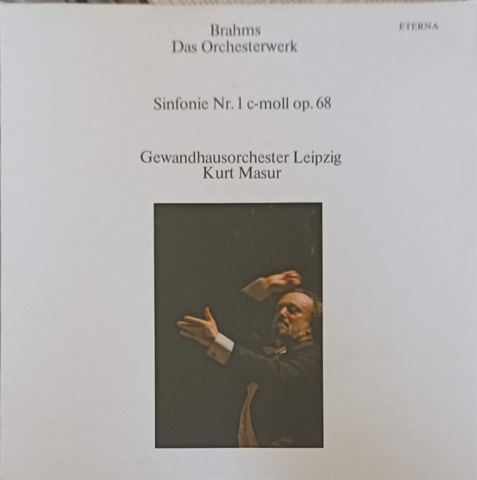 Disc vinil, LP. Sinfonie Nr. 1 C-moll Op. 68-Brahms, Gewandhausorchester Leipzig, Kurt Masur -252555
