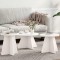 vidaXL Masă de cafea 3 pcs Alb 49 x 49 x 30 cm Lemn masiv de pin 873539