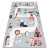 BAMBINO 2160 covor lavabil Sat indian, animale pentru copii anti-alunecare - gri, 120x170 cm