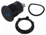 Adaptor USB 3.0 A soclu ONPOW cu filet M22 pentru montare pe panou