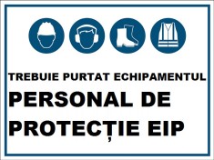 Placuta trebuie purtat echipamentul personal de protectie EIP foto