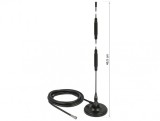 Antena fixa LTE SMA plug 7 dBi omnidirectionala cu baza magentica RG-58 3m exterior Negru, Delock 12428