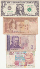 Lot 8 bancnote straine circulate America, Asia ?i Europa. foto