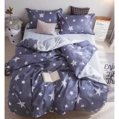 Lenjerie Pat Swan Fx043, Bumbac, 4 Piese, Fara Elastic, Imprimeu, Lila