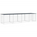 Cumpara ieftin Cotet pui cu acoperis, antracit, 403x98x90 cm, otel galvanizat