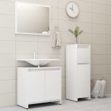 VidaXL Set mobilier de baie, 3 piese, alb, lemn prelucrat