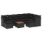 Set canapele de gradina cu perne, 10 piese, negru, poliratan