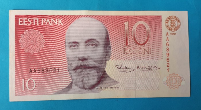 10 Krooni 1991 Bancnota veche Estonia