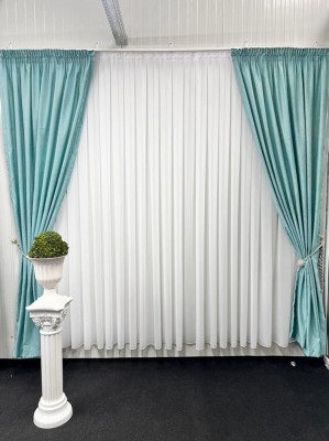 Set doua draperii Gravel, turcoaz deschis foto