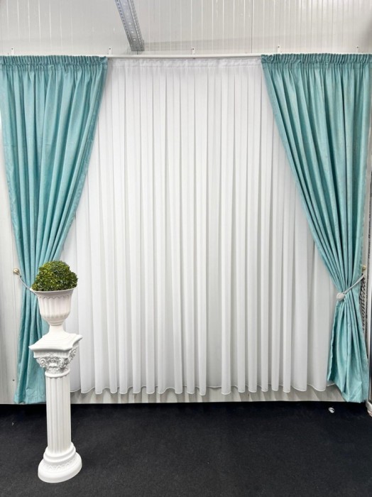 Set doua draperii Gravel, turcoaz deschis