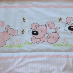 Lenjerie MyKids Catelus Roz 4 Piese 120x60