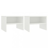 VidaXL Noptiere, 2 buc., alb, 40x30x30 cm, lemn prelucrat