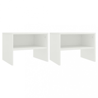Gossi noptiere, 2 buc., alb, 40 x 30 x 30 cm, pal foto